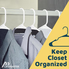 Lifemaster Plastic Clothes Hanger Set - 30 Pieces Versatile, Lightweight, Space-Saving, Non-Slip, Slim Designed, Dry and Wet Clothes Hanger Set - White