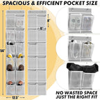 Simple Houseware 12 Pockets Large Over Door Shoe Organizer, 2 Pack, Gray