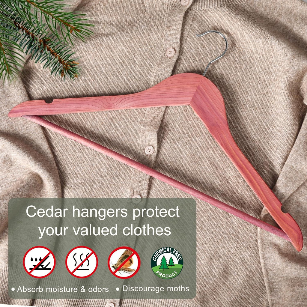 TOPIA HANGER American Red Cedar Wooden Clothes Hangers for Closet 30 Pack