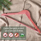 TOPIA HANGER American Red Cedar Wooden Clothes Hangers for Closet 30 Pack