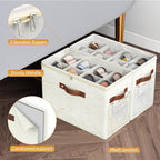 2 Pack Shoe Organizer for Closet, Foldable Shoe Storage with Adjustable