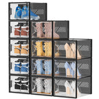 SIMPDIY XL Clear Shoe Storage Boxes, Stackable Shoe Organizer for Closet
