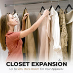 Our Modern Space 100 Pack Velvet Hanger for Shirt Pants Dresses Skirts Suits Jackets - Slim Space Saving Design - Standard Coat Hanger - Sturdy & Durable Design with Shoulder Grooves Hook