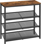 VASAGLE 4-Tier Shoe Rack, Adjustable, Freestanding