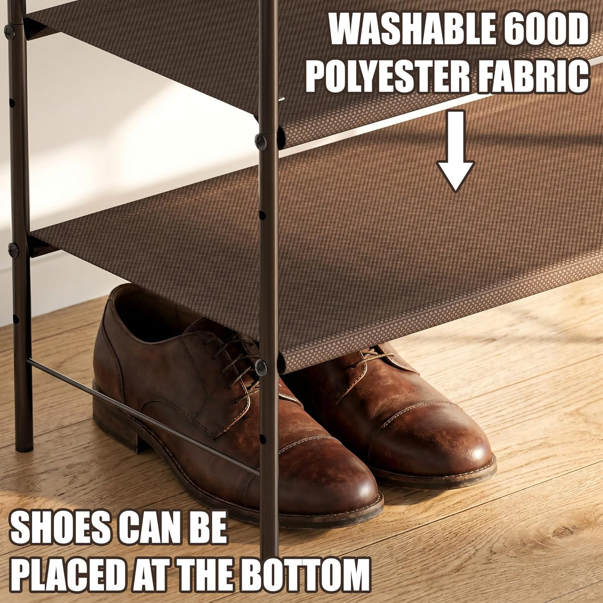 Simple Houseware 4-Tier Shoe Rack Storage Organizer, 12-20 Pair, Bronze