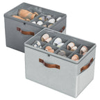 2 Pack Shoe Organizer for Closet, Foldable Shoe Storage with Adjustable