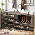 Simple Houseware 4-Tier Shoe Rack Storage Organizer, 12-20 Pair, Bronze