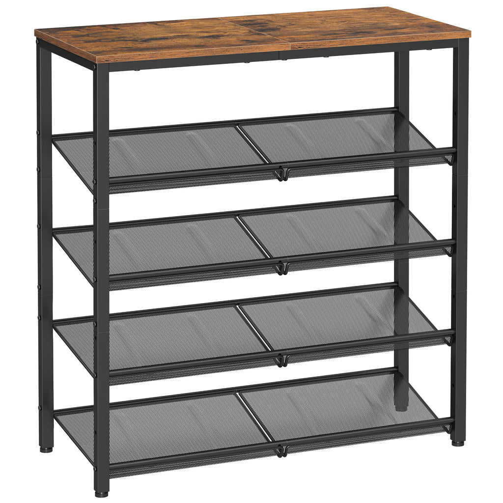VASAGLE 4-Tier Shoe Rack, Adjustable, Freestanding